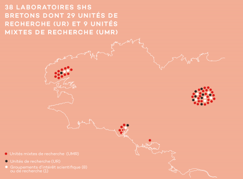 Carte implantation des laboratoires SHS bretons